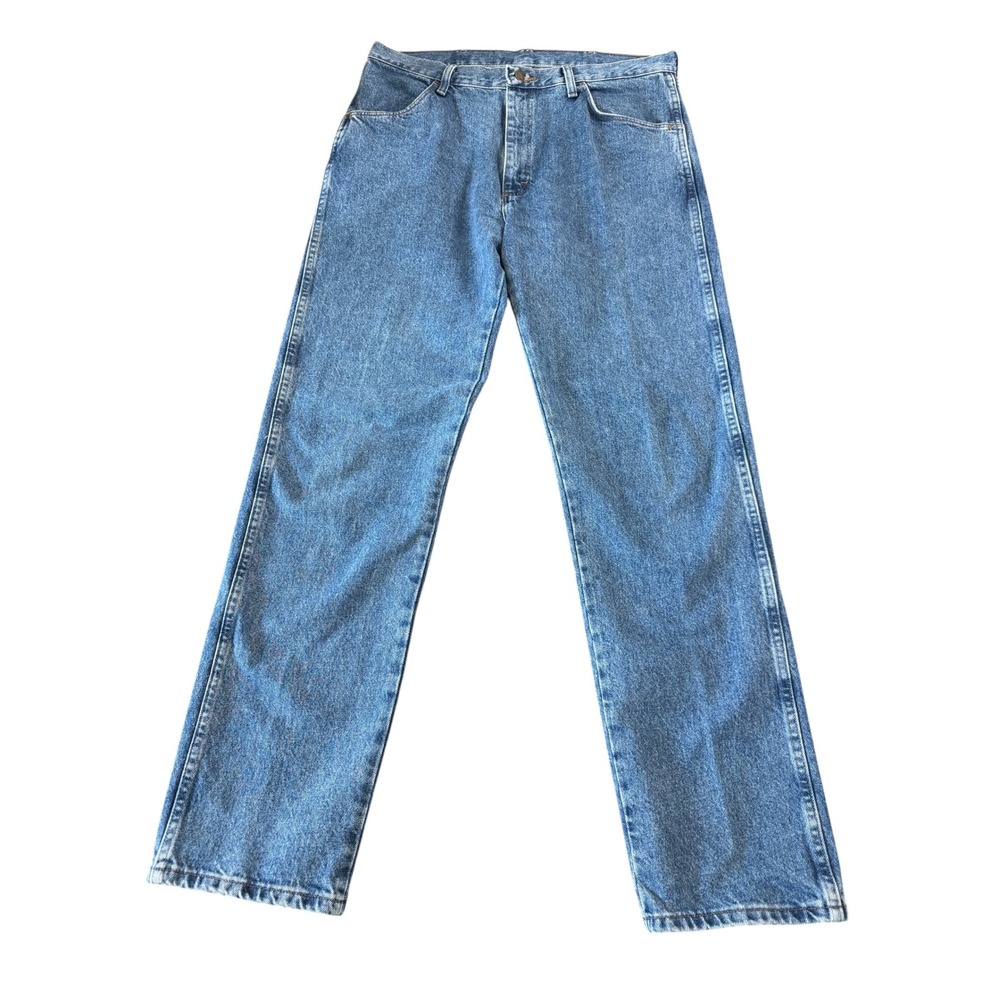 Vintage Rustler Mens Regular Fit Straight Leg Jeans Med Wash‎ Blue Denim 36x34